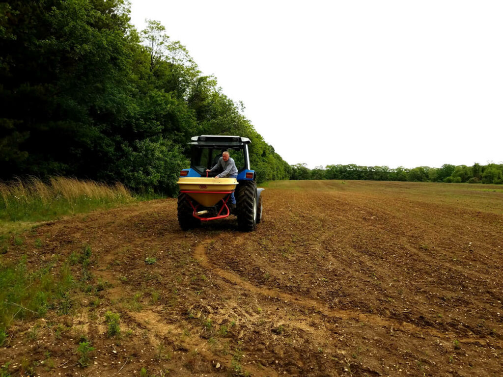 Seeding wildlife food plot
