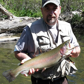 Rainbow trout caught in Pequest River