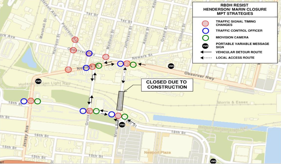 Marin Blvd Closure- tentatively scheduled 7.14.25
