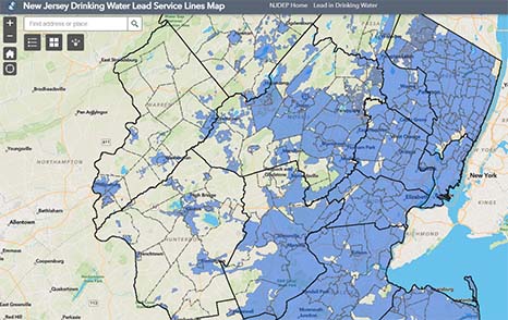 Map of new jersey lead lines