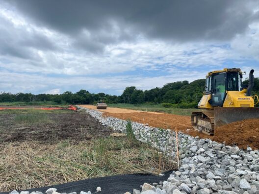 Higbee Beach-Construction of the northern berm foundation – June 2024