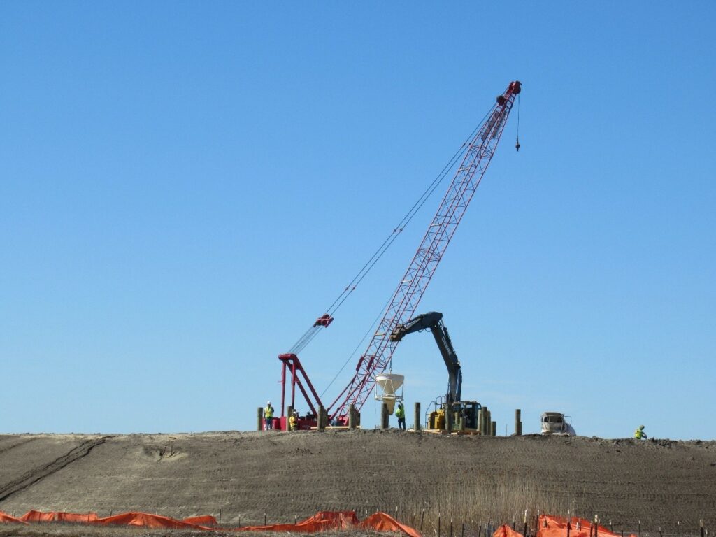 Picture10-march2025 Concrete pour for foundation support at forthcoming heron canopy viewing platform – March 2025