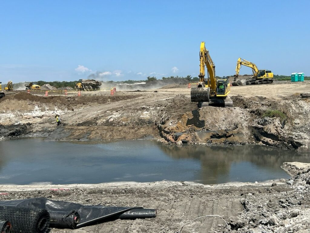 Picture22-jul2024 Excavation of Pond Creek through the northern landfill – July 2024
